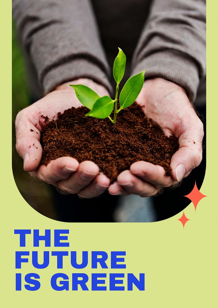 Green future  poster template, editable text and design