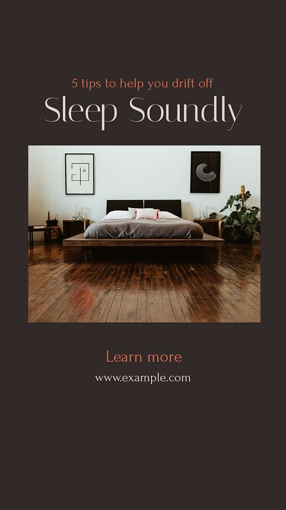 Sleep tips   Instagram story template, editable text