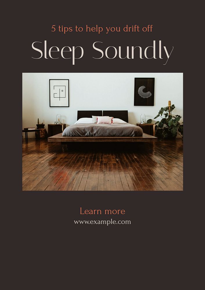 Sleep tips   poster template, editable text & design