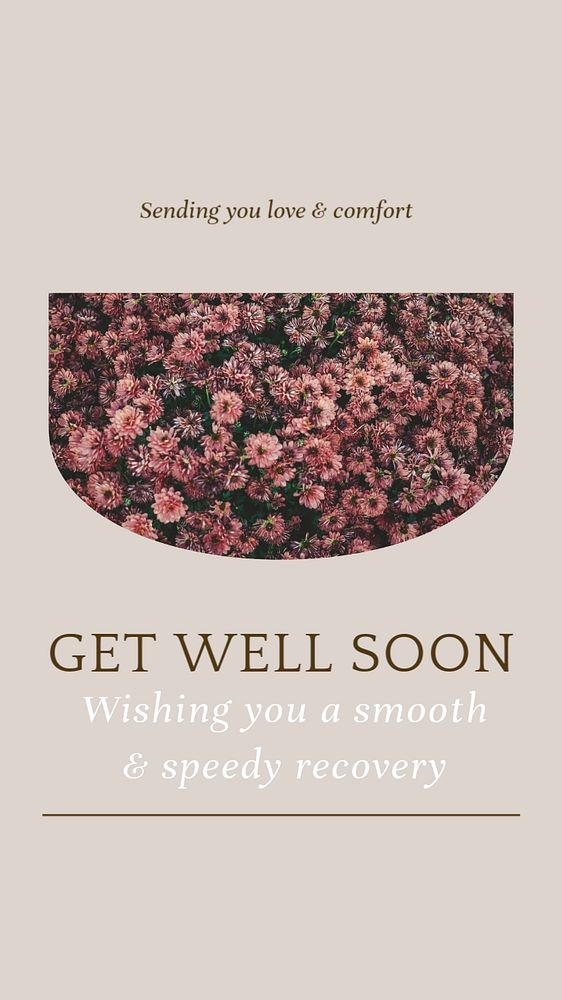 Get well soon  Instagram story template, editable text