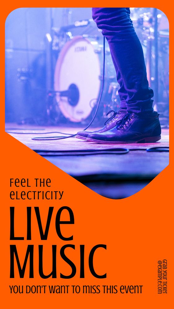 Live music  Instagram story template, editable text