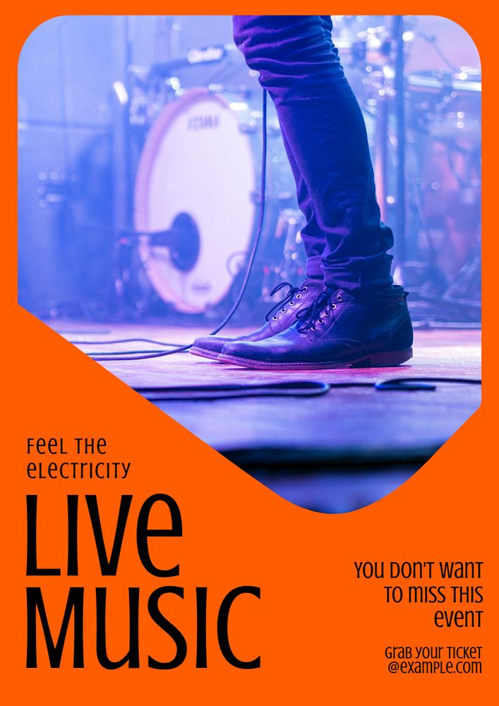 Live music  poster template, editable text & design