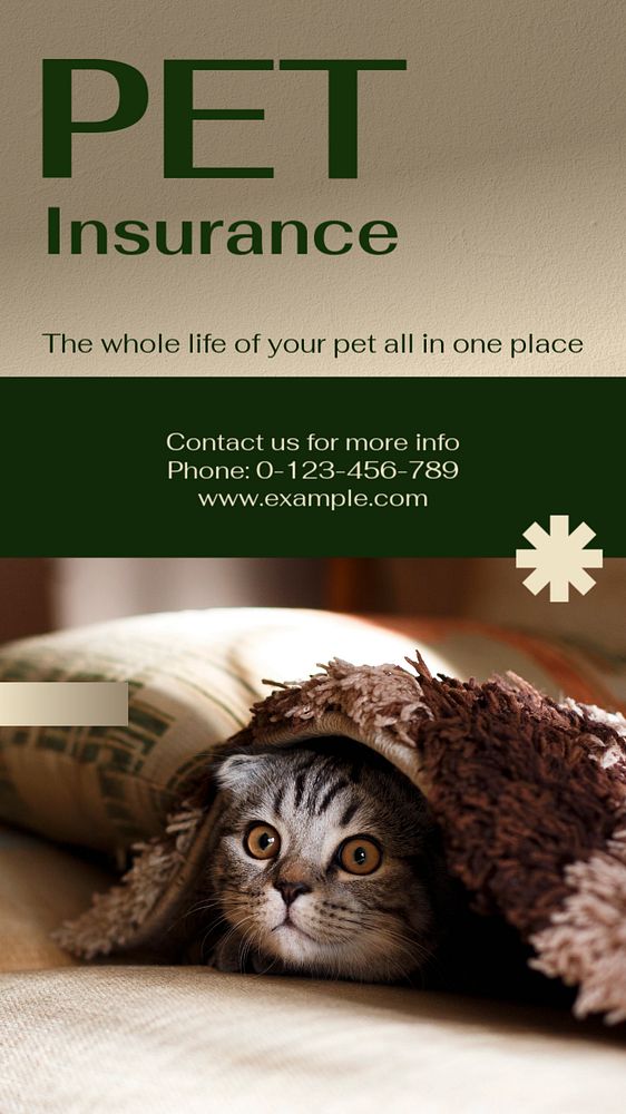 Pet insurance Facebook story template, editable design