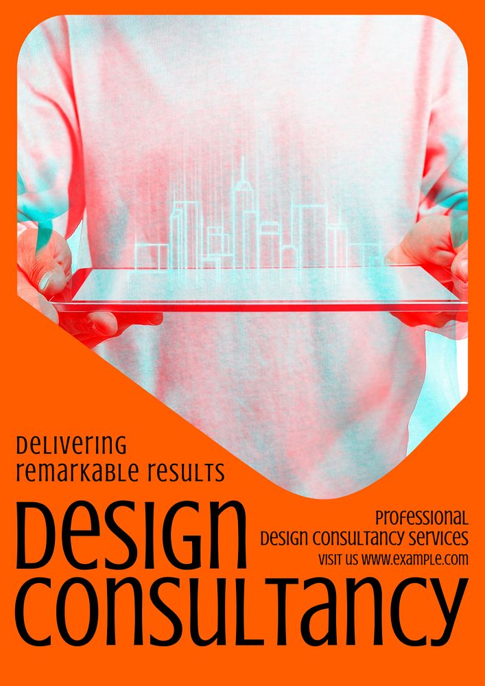 Design consultancy  poster template, editable text & design