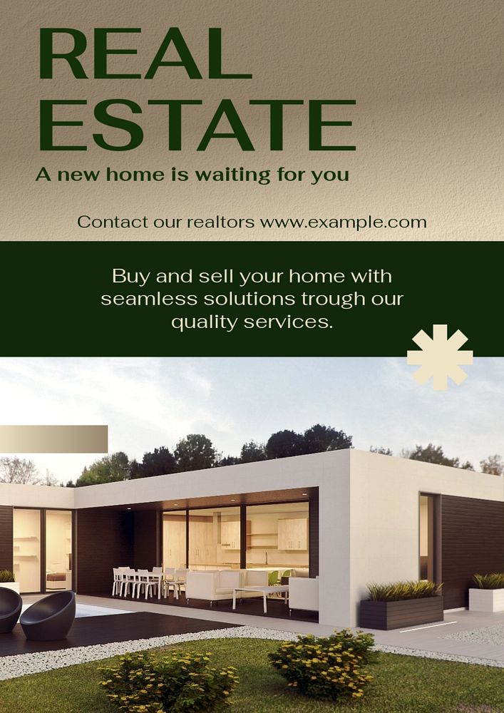 Real estate  poster template, editable text and design