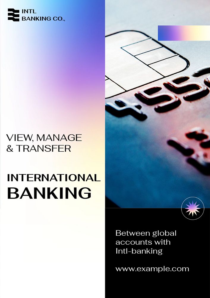 International banking poster template, editable text and design