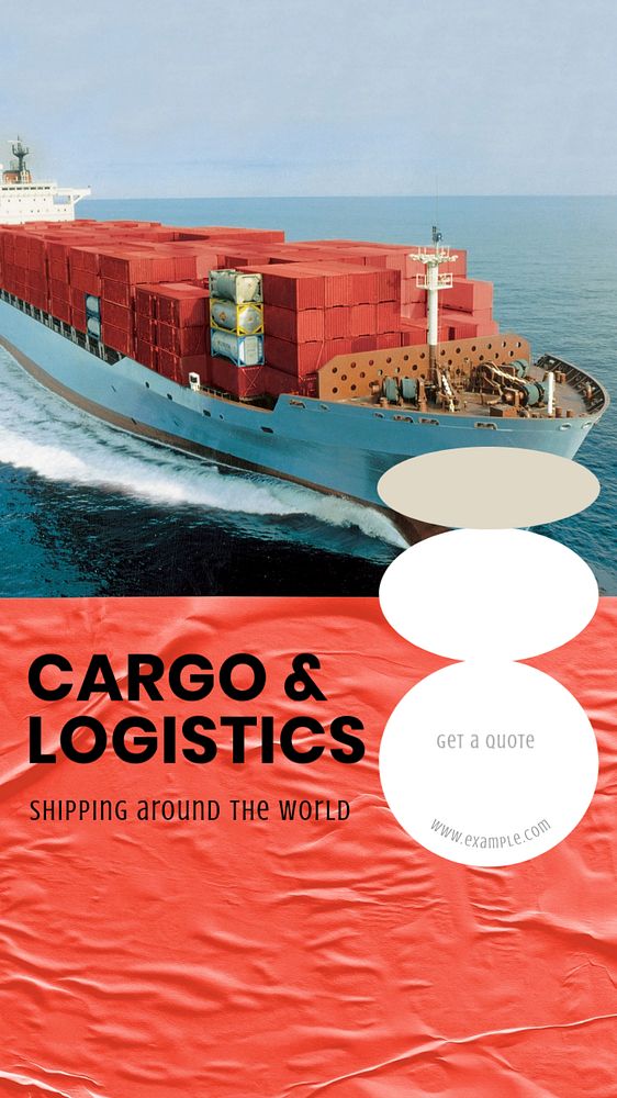 Cargo & logistics  Instagram story template, editable text