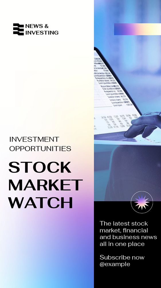 Stock market watch Instagram story template, editable text