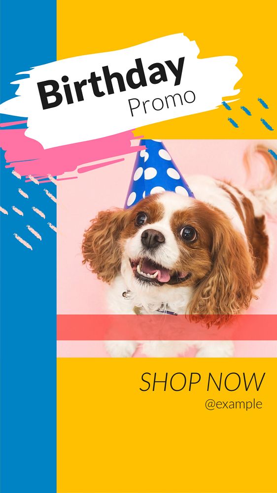 Birthday promo  Instagram story template, editable text