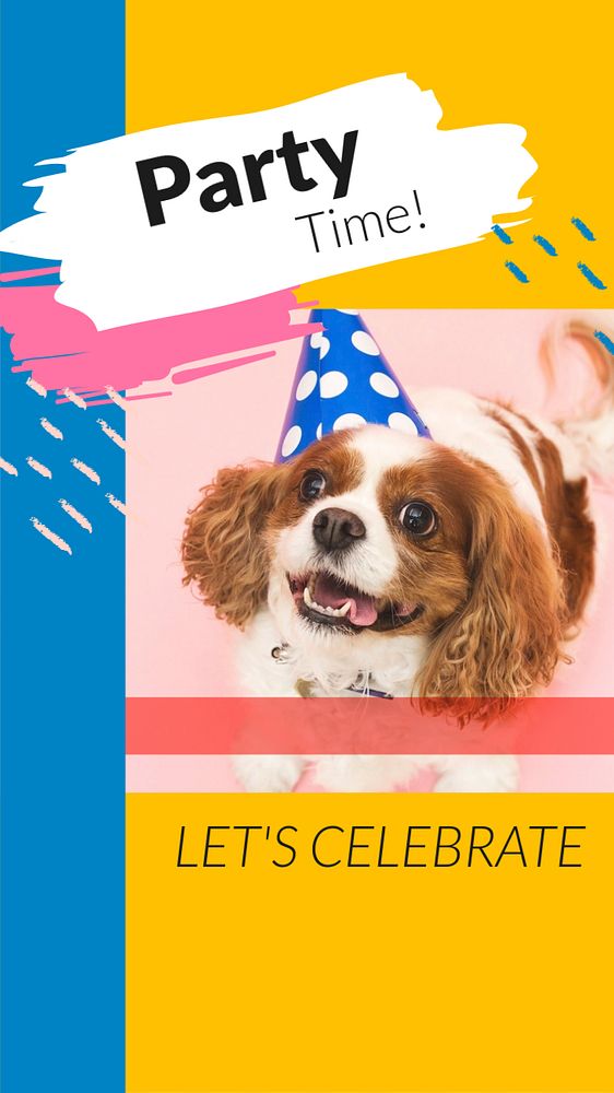 Party time  Instagram story template, editable text