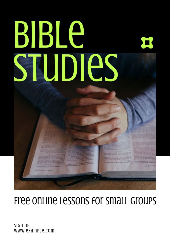 Bible studies  poster template, editable text & design