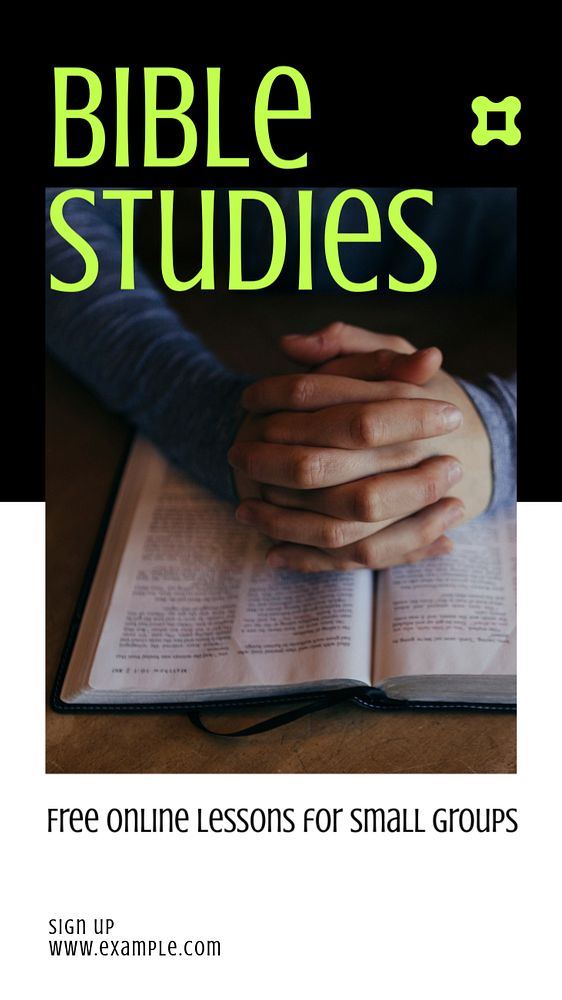 Bible studies  Instagram story template, editable text