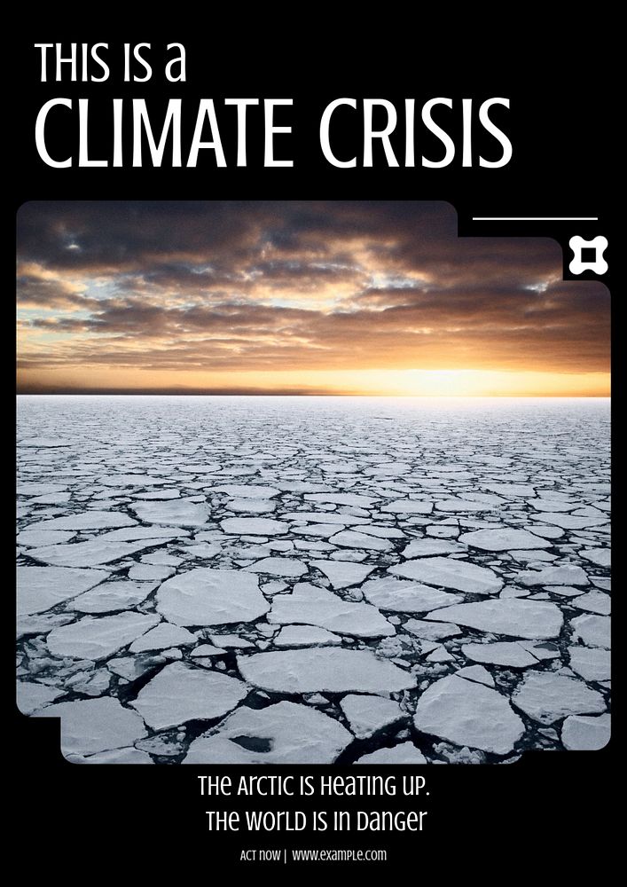 Climate Crisis  poster template, editable text & design