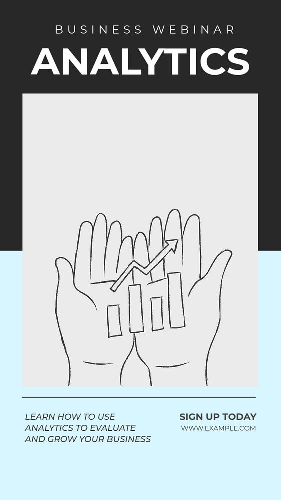 Business webinar analytics  Instagram story template, editable text