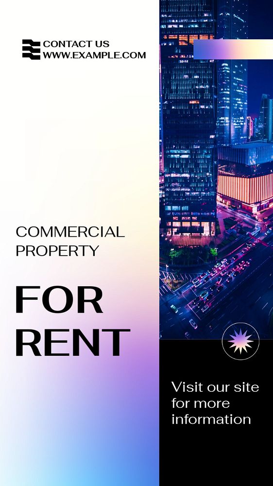 Commercial property rental Instagram story template, editable text