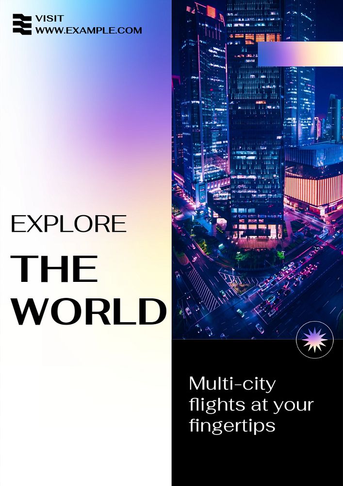 Travel the world poster template, editable text and design