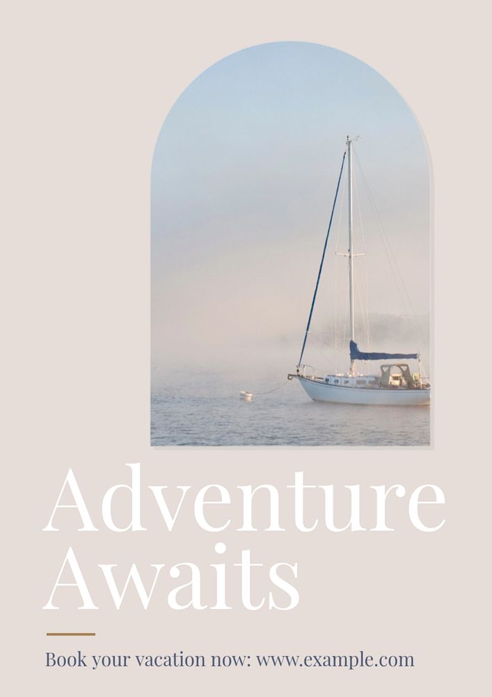 Adventure awaits  poster template, editable text & design