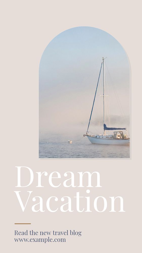 Dream vacation  Instagram story template, editable text