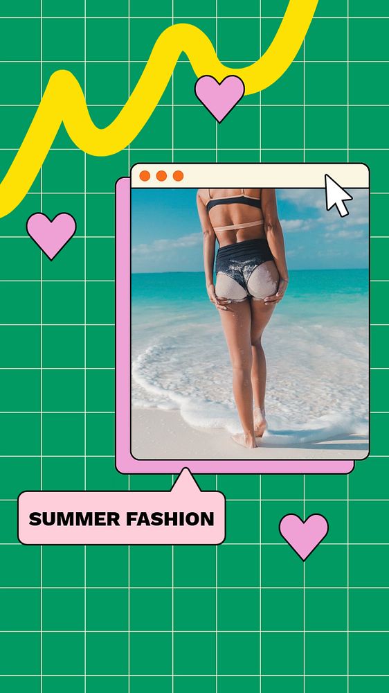 Summer fashion  Instagram story template, editable text