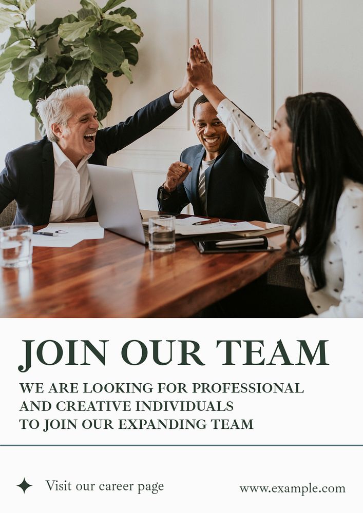 Join our team poster template, editable text and design