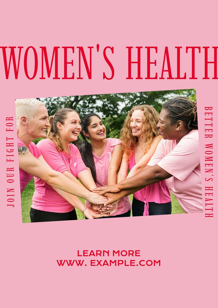 Women's health poster template, editable text and design