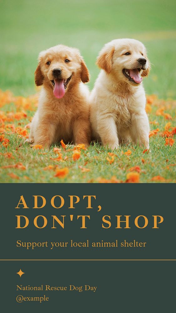 Adopt, don't shop Facebook story template, editable design