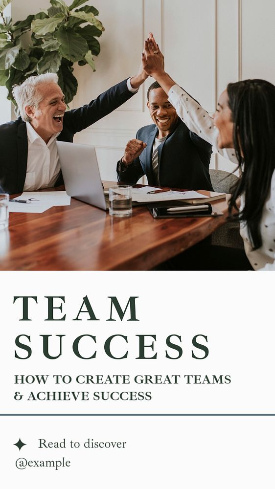 Team success Facebook story template, editable design