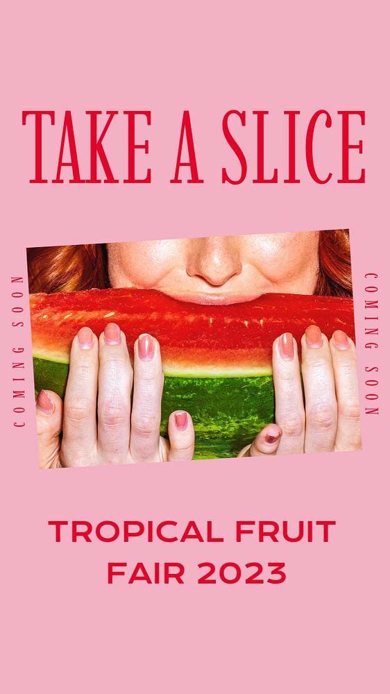 Tropical fruit fair Instagram story template, editable text