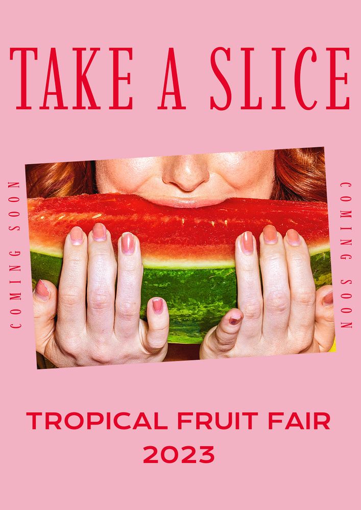 Tropical fruit fair poster template, editable text and design