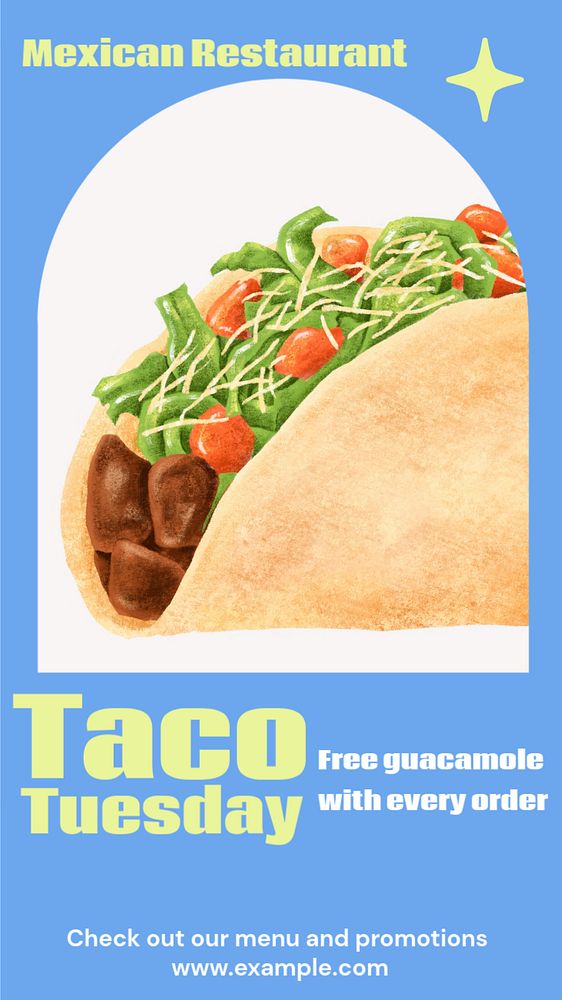 Taco Tuesday social story template, editable Instagram design 