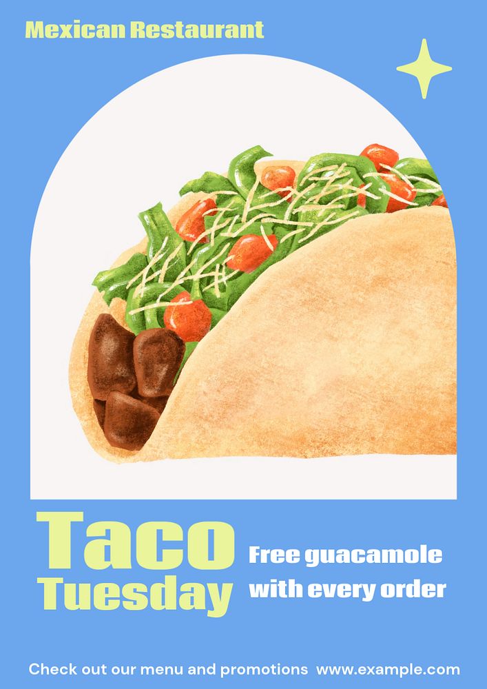 Taco Tuesday poster template, editable text and design