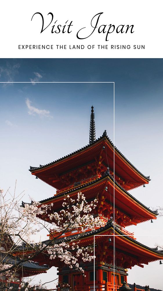 Visit Japan  Instagram story template, editable text