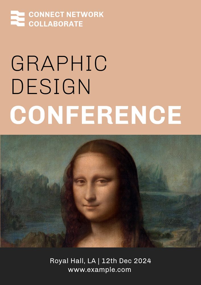 Graphic  conference poster template, editable text and design