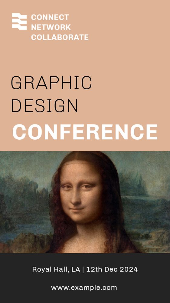 Graphic  conference Facebook story template, editable design