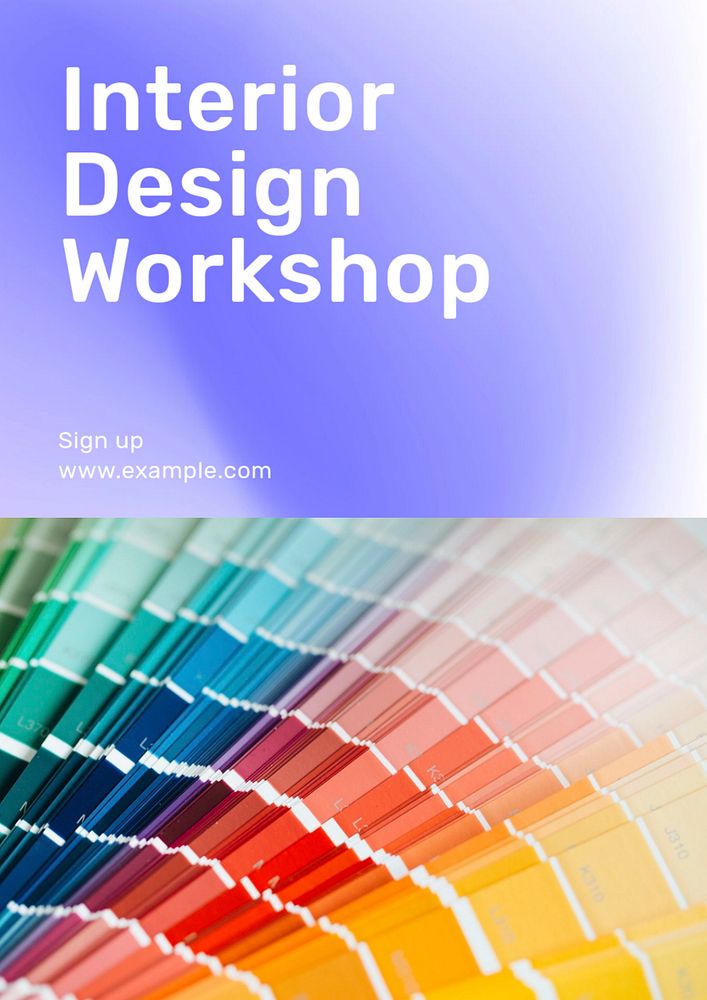 Interior design workshop  poster template, editable text & design