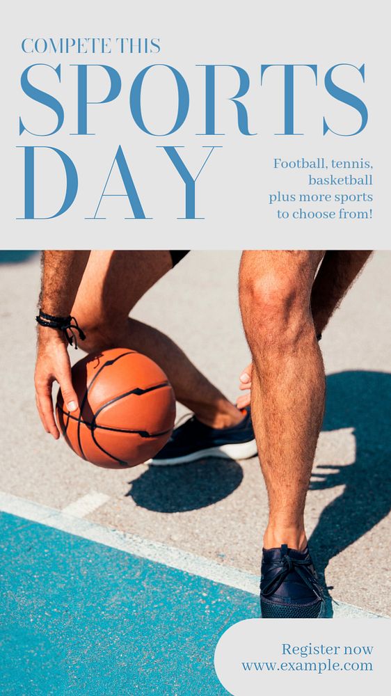 Sports day  Instagram story template, editable text