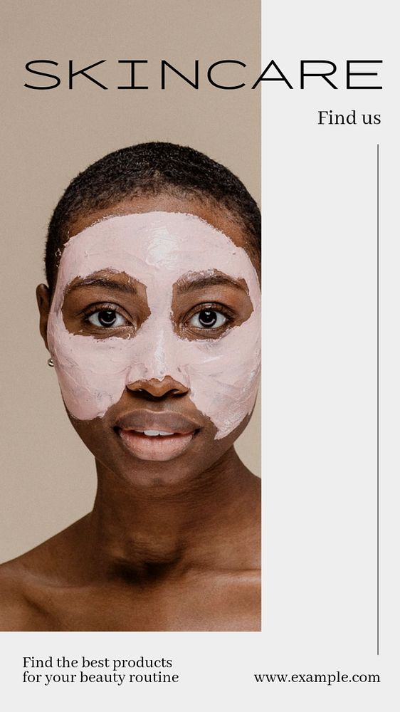 Skincare & beauty  Instagram story template, editable text