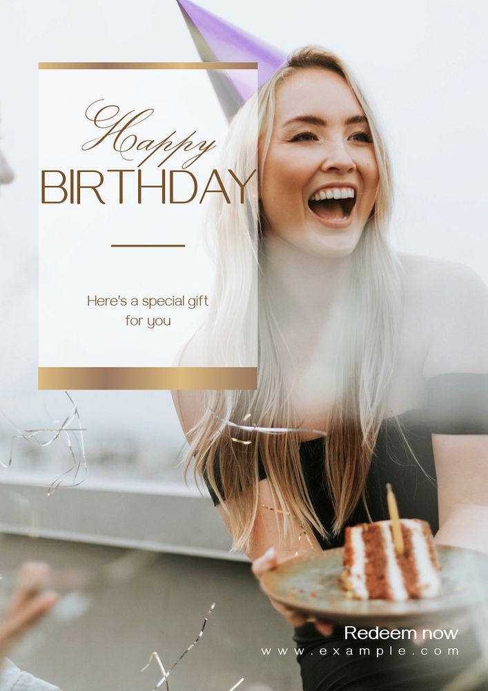 Happy birthday  poster template, editable text & design