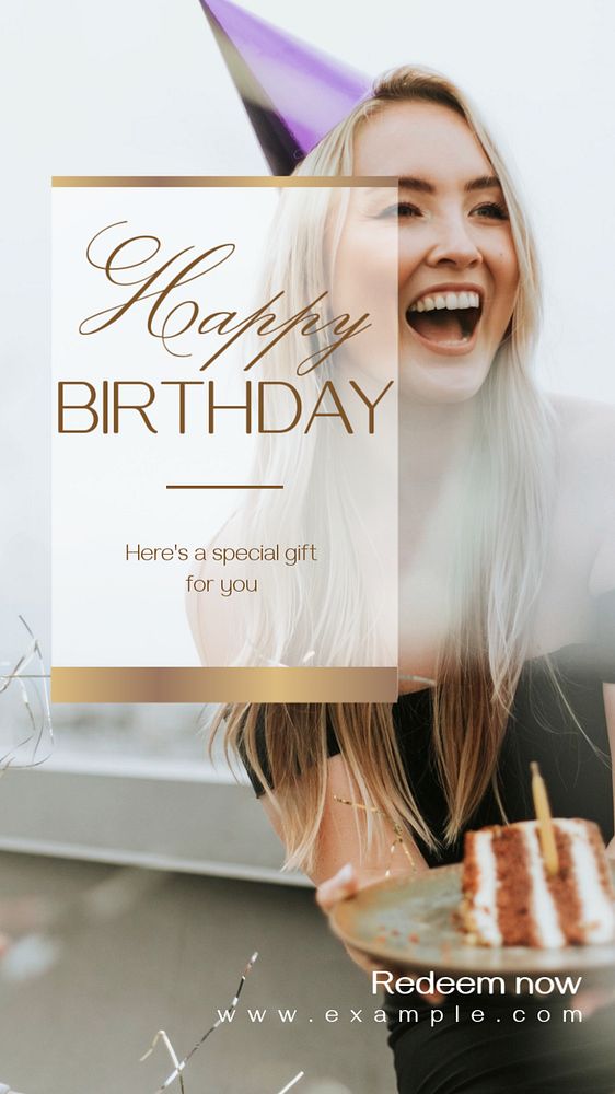 Happy birthday  Instagram story template, editable text