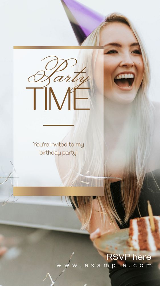 Party time  Instagram story template, editable text