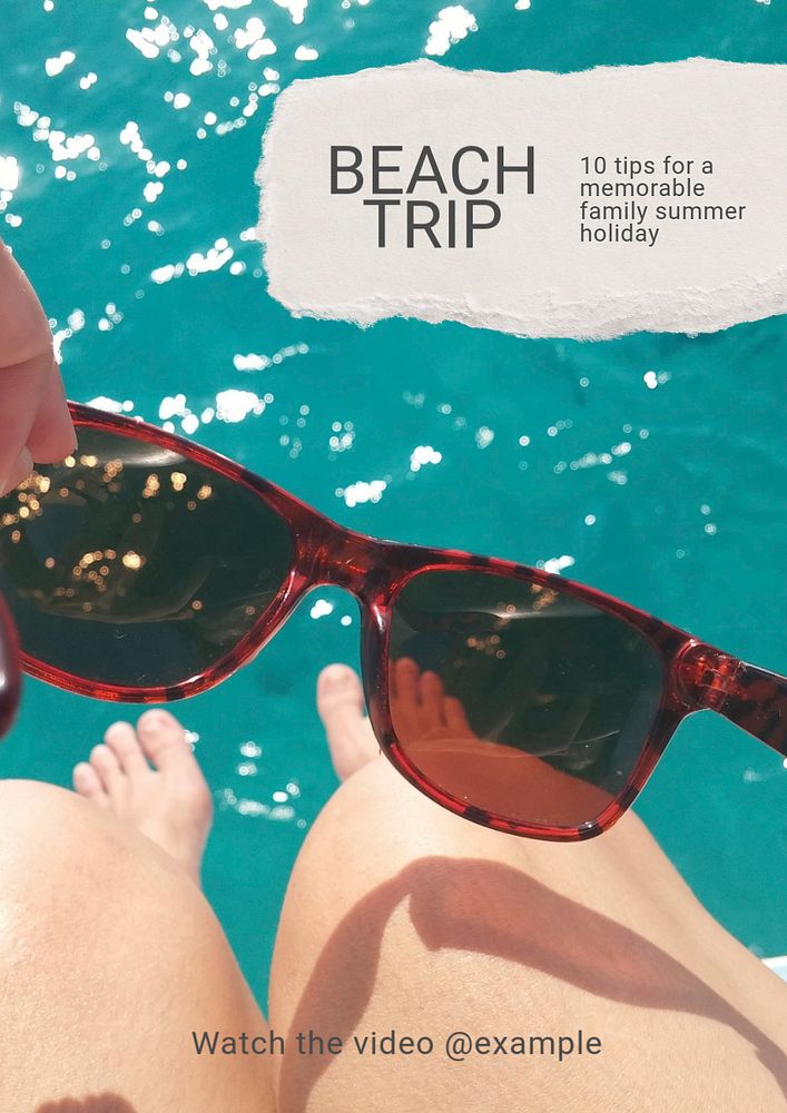 Beach trip  poster template, editable text & design