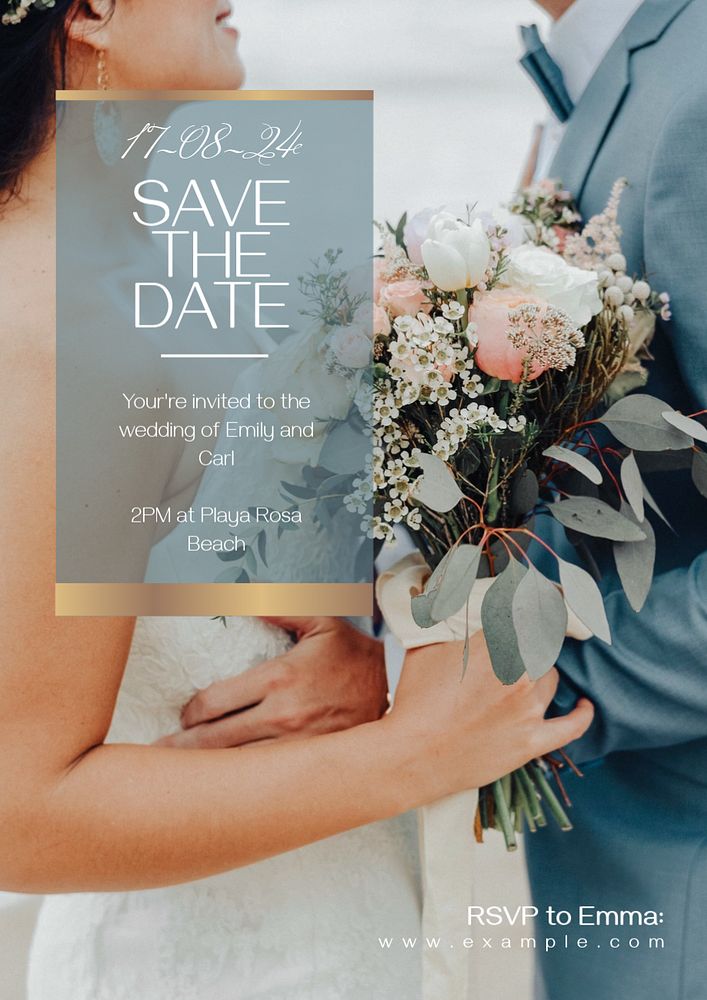 Save the date  poster template, editable text & design