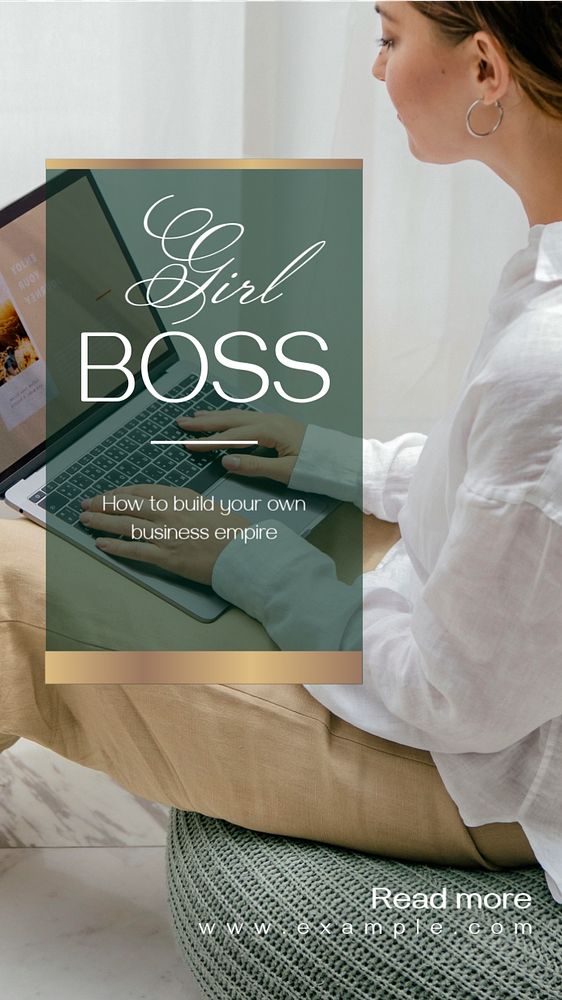 Girl boss  Instagram story template, editable text