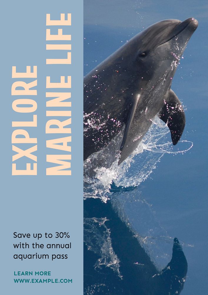 Explore marine life  poster template, editable text & design