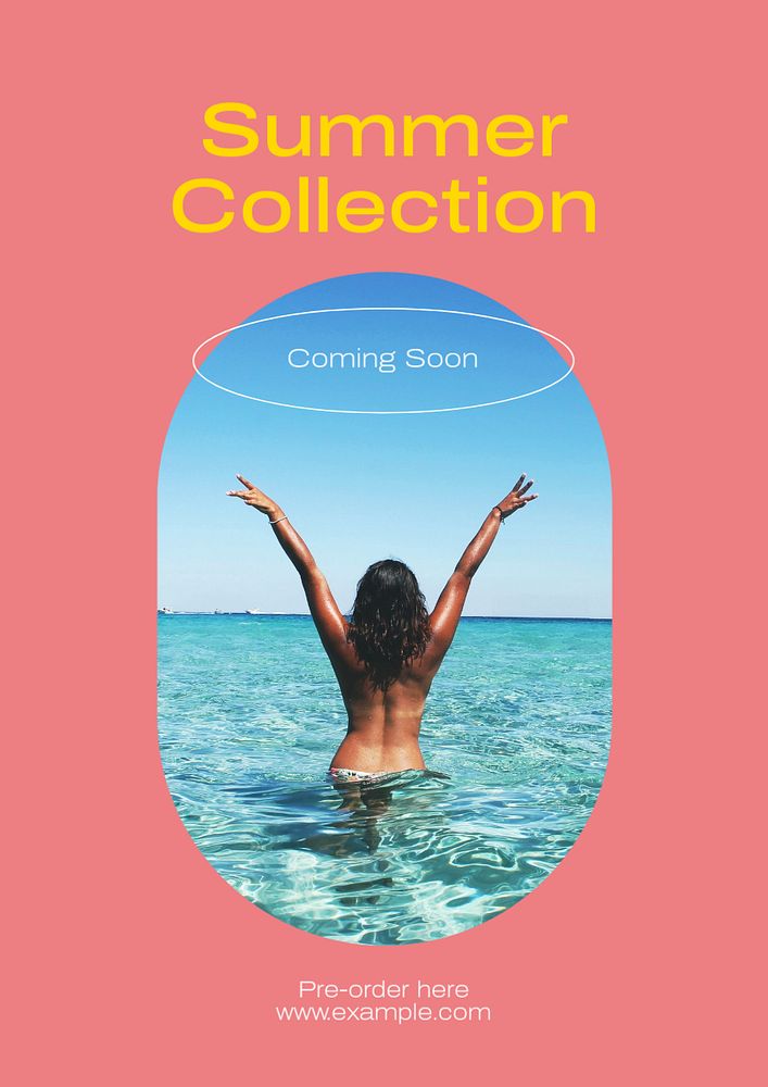 Summer collection  poster template, editable text & design