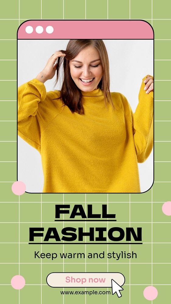 Fall fashion  Instagram story template, editable text