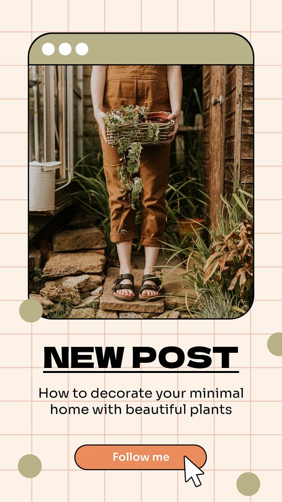 New post Instagram story template, editable text