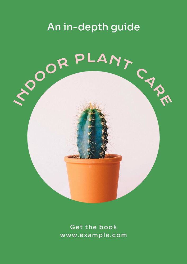 Indoor plant care  poster template, editable text & design