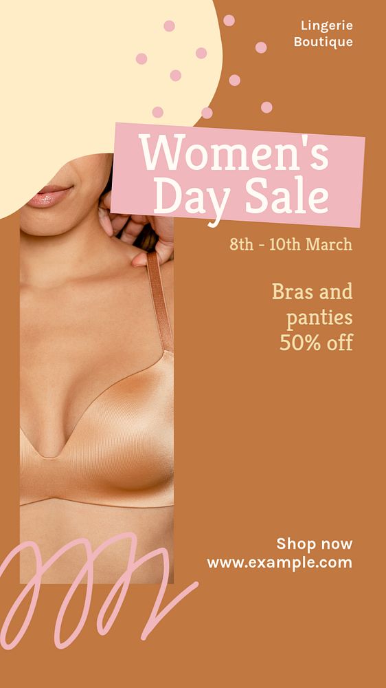 Women's day sale  Instagram story template, editable text