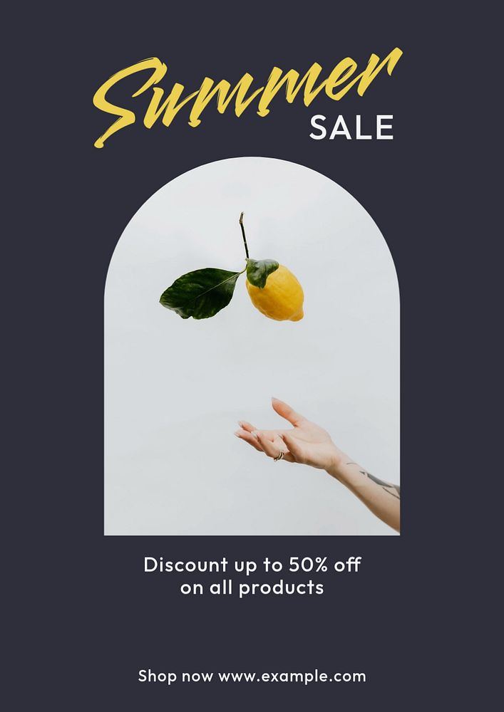 Summer sale  poster template, editable text & design